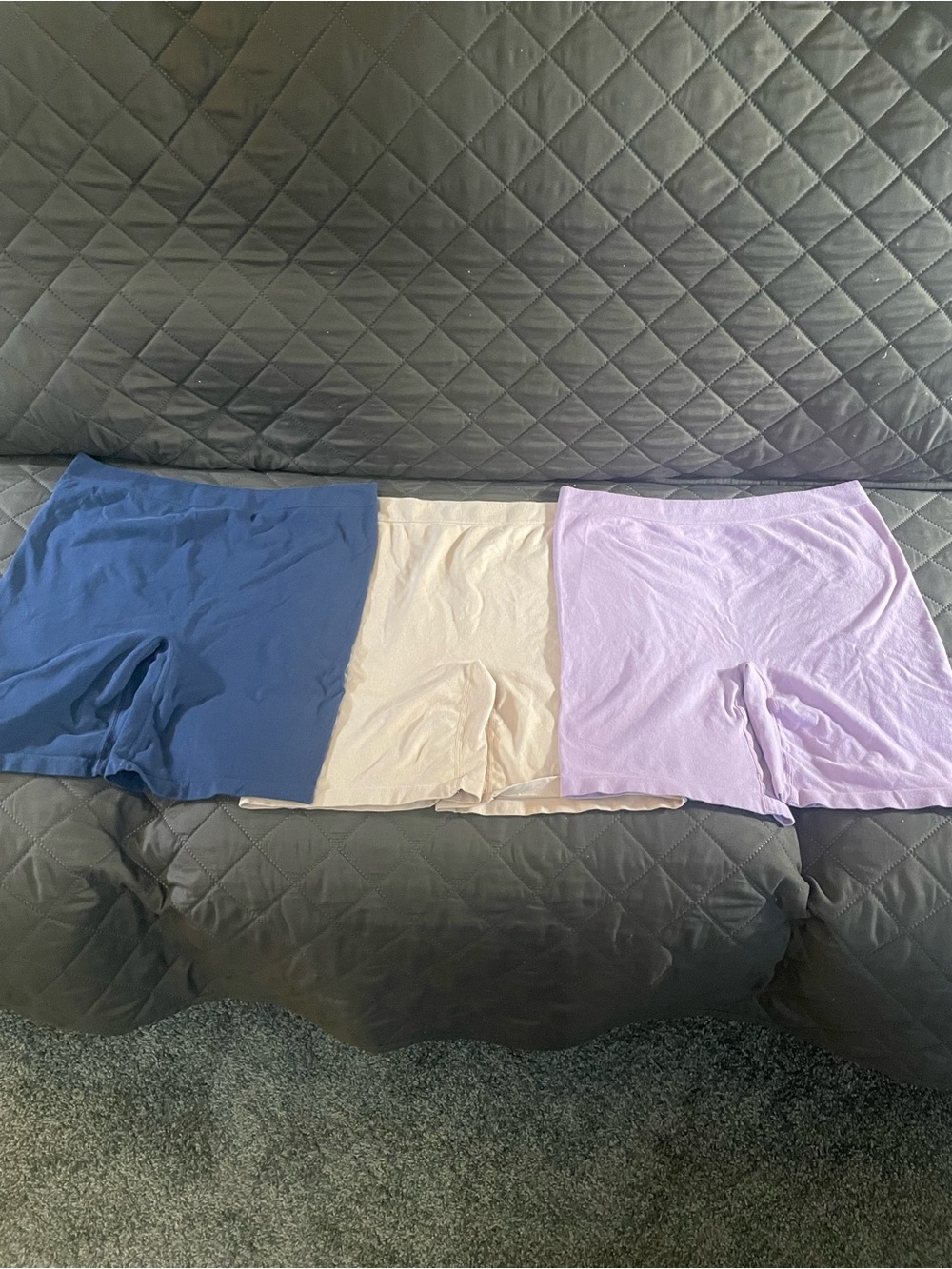 Breezies Seamless Boyshorts Set in Blue, Cream & Lavender- NWOT